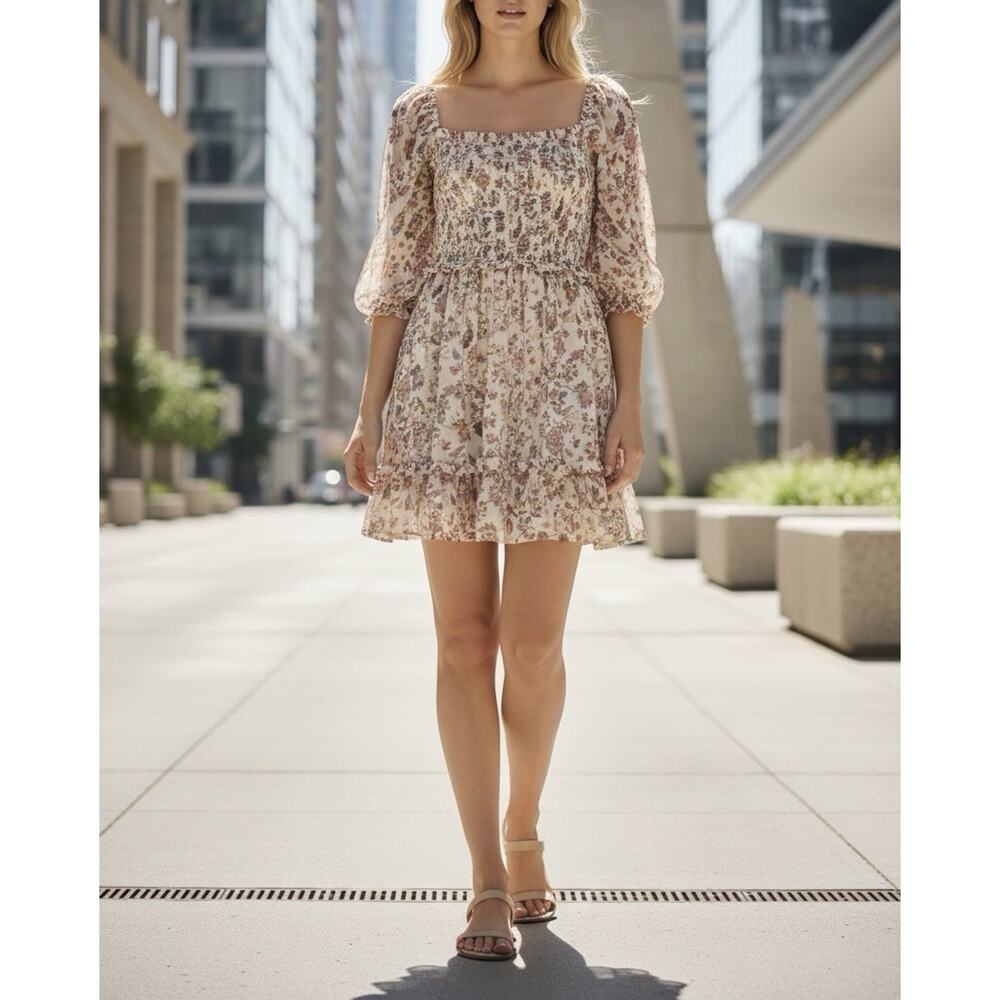 Super Natural by Secret Mission Floral Mini Dress Cottagecore Boho Size XL